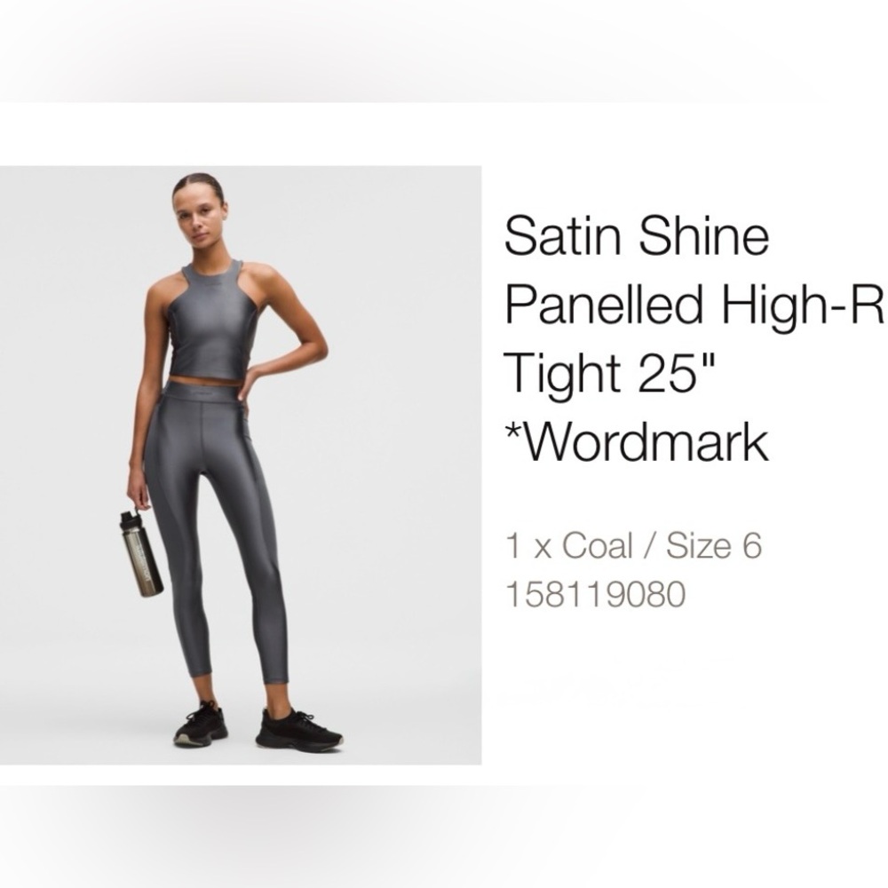 Lululemon Athletica Satin Shine High-Rise Leggings in Coal